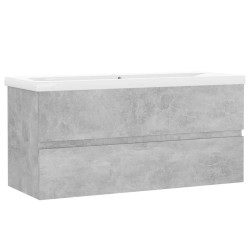 Armoire d'évier avec lavabo intégré Gris béton Aggloméré 621111621111