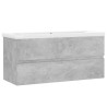 Armoire d'évier avec lavabo intégré Gris béton Aggloméré 621111621111
