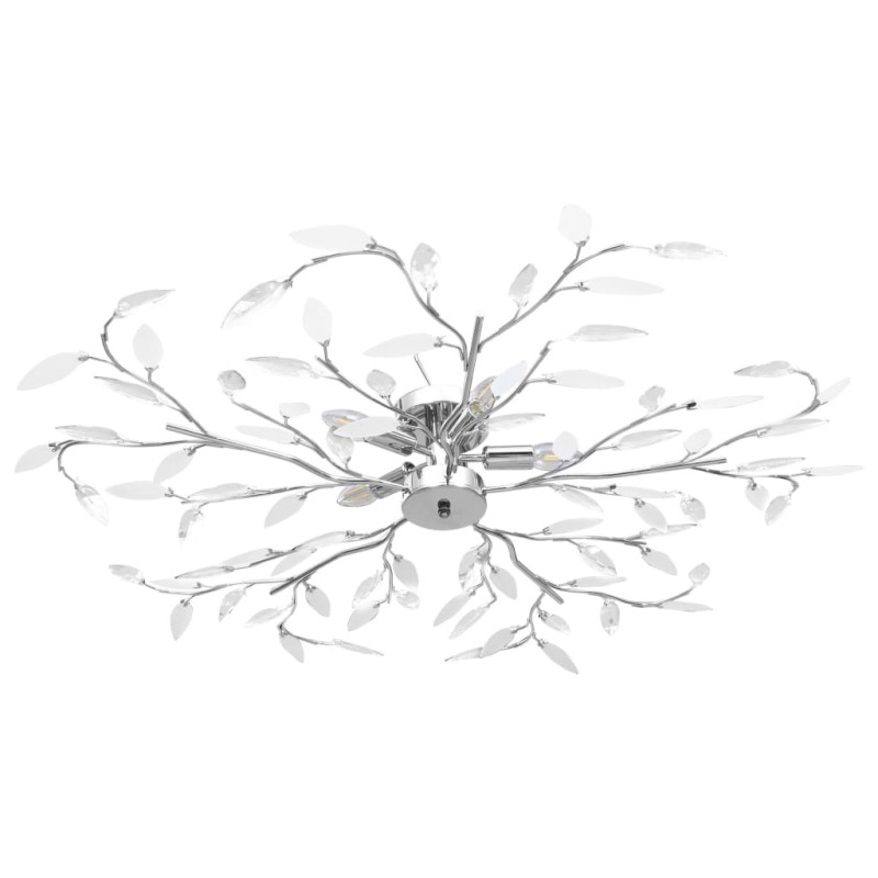 Plafonnier à bras feuille en cristal acrylique 5 ampoules E14 621119621119