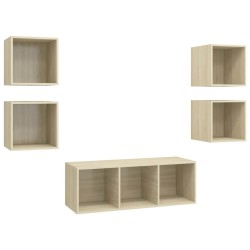 Ensemble de meubles TV 5 pcs Chêne sonoma Bois d'ingénierie 621121621121