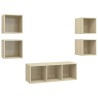 Ensemble de meubles TV 5 pcs Chêne sonoma Bois d'ingénierie 621121621121