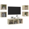 Ensemble de meubles TV 5 pcs Chêne sonoma Bois d'ingénierie 621121621121