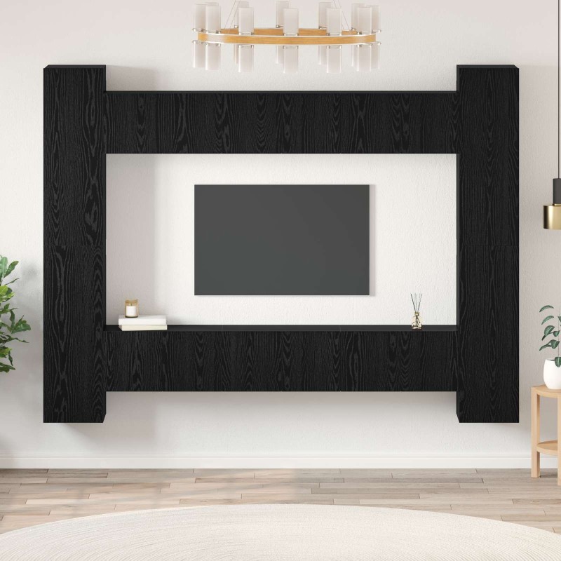 Ensemble meuble TV 10 pcs Chêne noir 30,5 x 30 x 90 cm 621123621123