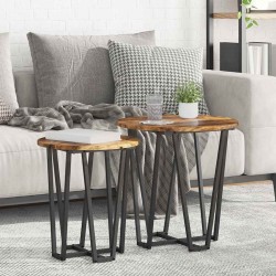 Ensemble de tables d'appoint 2 pcs Chêne fumé et noir 621124621124