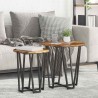 Ensemble de tables d'appoint 2 pcs Chêne fumé et noir 621124621124