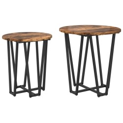Ensemble de tables d'appoint 2 pcs Chêne fumé et noir 621124621124