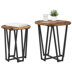 Ensemble de tables d'appoint 2 pcs Chêne fumé et noir 621124621124