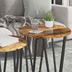 Ensemble de tables d'appoint 2 pcs Chêne fumé et noir 621124621124