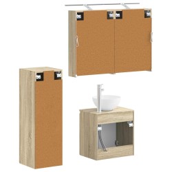 Ensemble de mobilier de salle de bain 4 pcs Chêne Sonoma 621125621125