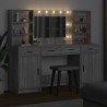 Ensemble de table de maquillage avec LED 3 pcs Gris Sonoma 621127621127
