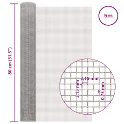 Écran en maille 80 x 500 cm 6 Mesh Acier Inoxydable 201 Argenté 621129621129