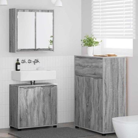 Ensemble de mobilier de salle de bain 3 pcs Gris Sonoma 621131621131