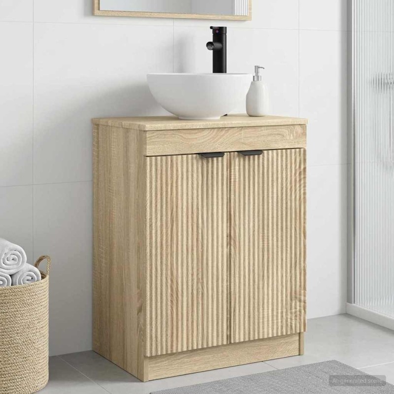 Meuble de salle de bain avec évier Chêne Sonoma 54 x 35 x 83 cm 621136621136
