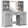 Ensemble de table de maquillage avec LED 3 pcs Gris Sonoma 621139621139