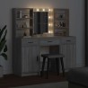 Ensemble de table de maquillage avec LED 3 pcs Gris Sonoma 621139621139