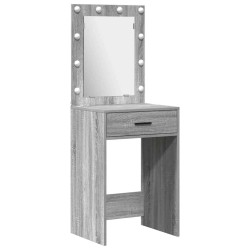 Ensemble de table de maquillage avec LED 3 pcs Gris Sonoma 621139621139