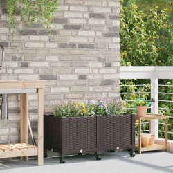 Jardinière avec Roues Marron 80 x 40 x 44 cm PP 621140621140