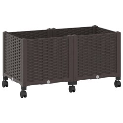 Jardinière avec Roues Marron 80 x 40 x 44 cm PP 621140621140