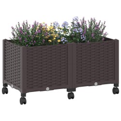 Jardinière avec Roues Marron 80 x 40 x 44 cm PP 621140621140
