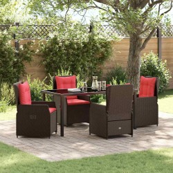Ensemble de salle à manger pour jardin 5 pcs Marron Poly rotin 621141621141
