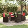 Ensemble de salle à manger pour jardin 5 pcs Marron Poly rotin 621141621141