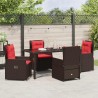 Ensemble de salle à manger pour jardin 5 pcs Marron Poly rotin 621141621141