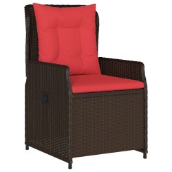 Ensemble de salle à manger pour jardin 5 pcs Marron Poly rotin 621141621141