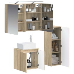 Ensemble de mobilier de salle de bain 4 pcs Chêne Sonoma 621142621142