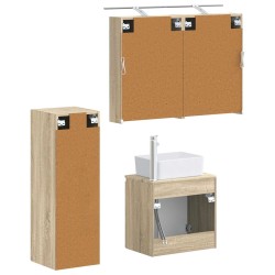 Ensemble de mobilier de salle de bain 4 pcs Chêne Sonoma 621142621142