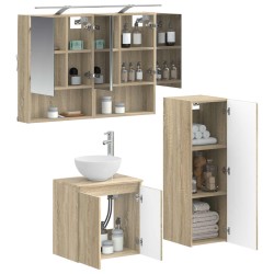 Ensemble de mobilier de salle de bain 4 pcs Chêne Sonoma 621143621143