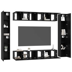 Ensemble meuble TV 10 pcs Chêne noir Bois d'ingénierie 621144621144