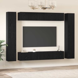 Ensemble meuble TV 10 pcs Chêne noir Bois d'ingénierie 621144621144