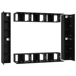 Ensemble meuble TV 10 pcs Chêne noir Bois d'ingénierie 621144621144