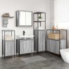 Ensemble de mobilier de salle de bain 5 pcs Gris Sonoma et noir 621146621146
