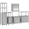Ensemble de mobilier de salle de bain 5 pcs Gris Sonoma et noir 621146621146