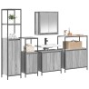 Ensemble de mobilier de salle de bain 5 pcs Gris Sonoma et noir 621146621146