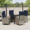 Ensemble de salle à manger pour jardin 5 pcs Gris et Noir Rotin 621147621147