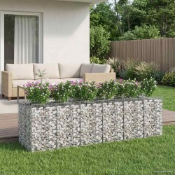 Lit surélevé gabion 3 pcs Argenté 621148621148
