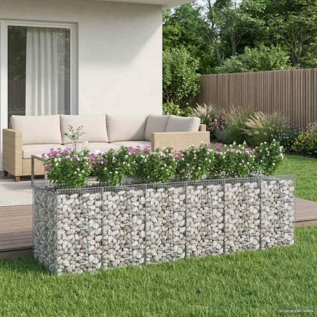 Lit surélevé gabion 3 pcs Argenté 621148621148
