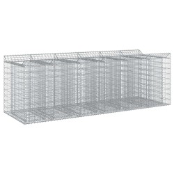 Lit surélevé gabion 3 pcs Argenté 621148621148