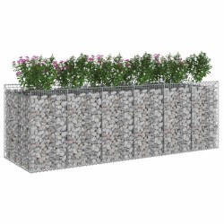 Lit surélevé gabion 3 pcs Argenté 621148621148
