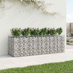 Lit surélevé gabion 3 pcs Argenté 621148621148