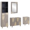 Ensemble de Meubles de Salle de Bain avec tiroir 4 pcs Gris 621161621161