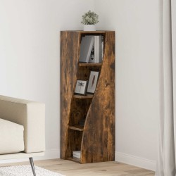 Meuble d'angle Chêne fumé 32x32x102cm Bois d'ingénierie 621164621164