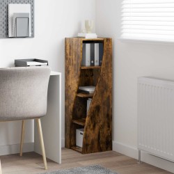 Meuble d'angle Chêne fumé 32x32x102cm Bois d'ingénierie 621164621164