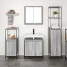 Ensemble de mobilier de salle de bain 3 pcs Gris Sonoma et noir 621165621165