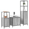 Ensemble de mobilier de salle de bain 3 pcs Gris Sonoma et noir 621165621165