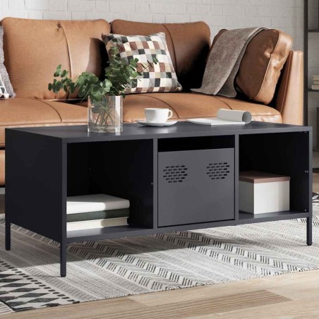 Table basse anthracite 101,5x50x43,5 cm acier laminé à froid 621172621172