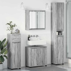 Ensemble de mobilier de salle de bain 4 pcs Gris Sonoma 621174621174