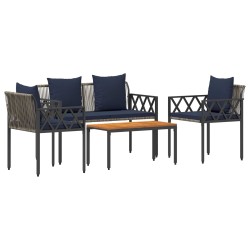 Ensemble de meubles d'extérieur 4 pcs Gris et bleu marine 621181621181